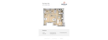 2 bedroom 2 bathroom floor plan J at Oriole Landing, Lincoln