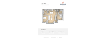 2 Bedroom 2 Bath Floor Plan at Oriole Landing, Lincoln, 01773