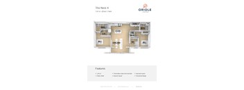 2 bedroom 2 bathroom floor plan C at Oriole Landing, Lincoln
