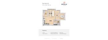 1 bedroom 1 bathroom floor plan Fat Oriole Landing, Massachusetts, 01773