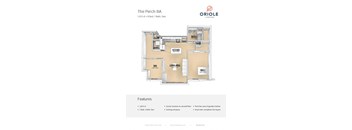 1 bedroom 1 bathroom floor plan K at Oriole Landing, Lincoln, 01773