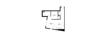A black and white image of a house floor plan.