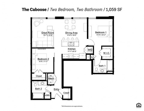 the caboose floor plan two bedroom