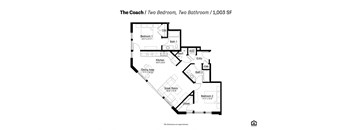 the coach 1 bedroom floor plan