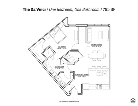 the da vinci one bedroom floor plan