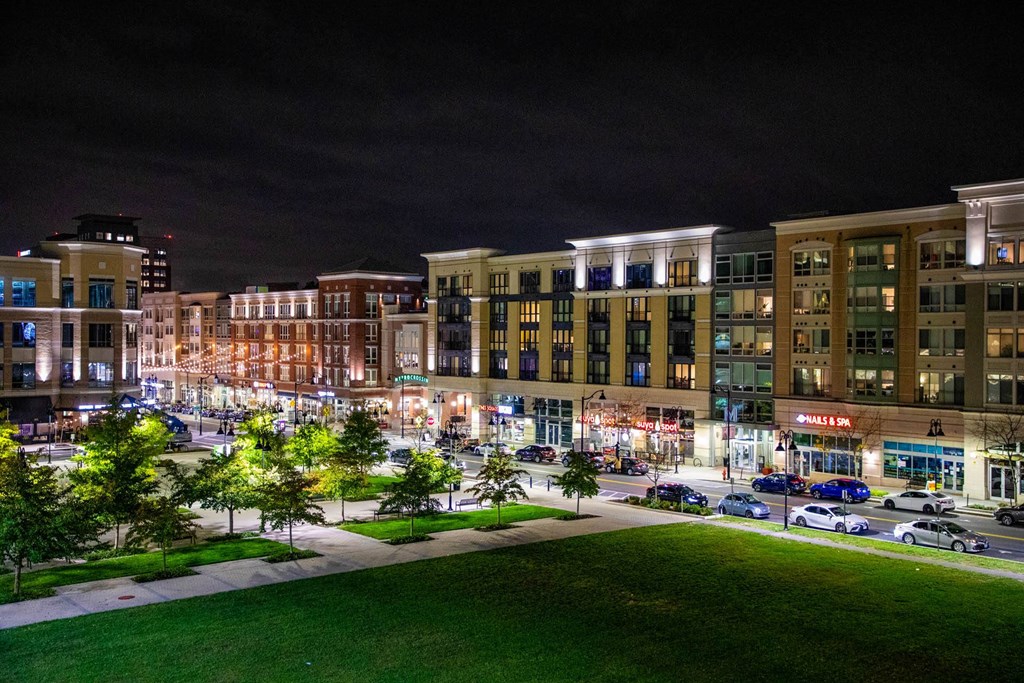 Metro Centre Plaza Dusk at Metro Crossing Apartments, Owings Mills, MD