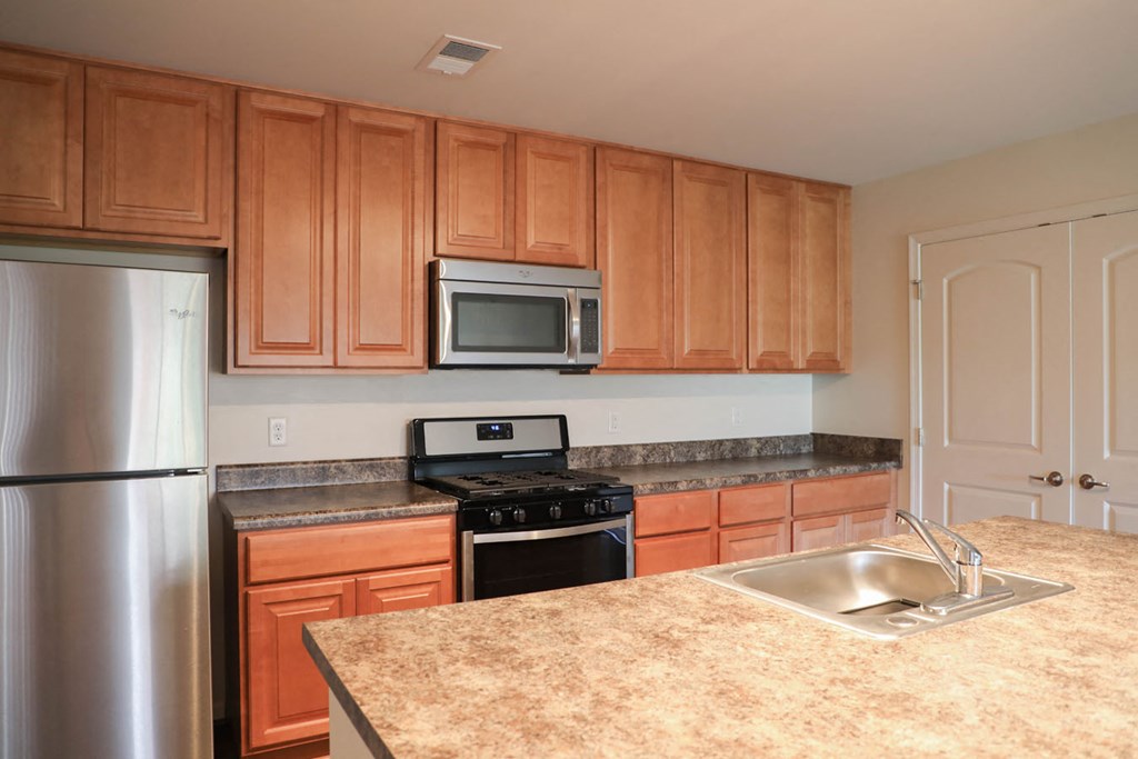 Renovated Kitchen at St. Charles at Olde Court Apartments, Pikesville