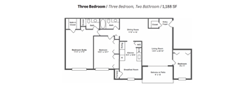 StCharles 3BDRM Floor Plan