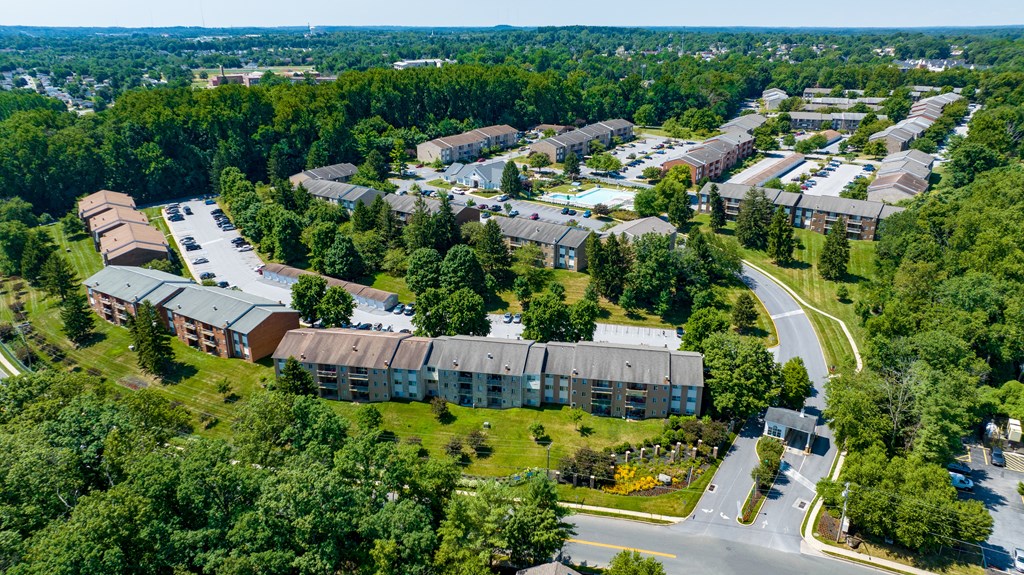 St Charles Aerial View at St. Charles at Olde Court Apartments, Pikesville, Maryland