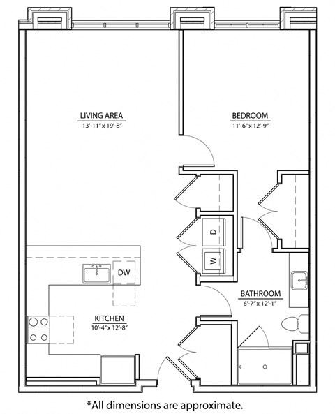 1A Floor Plan at The Willard Apartments, Owings Mills, MD 21117