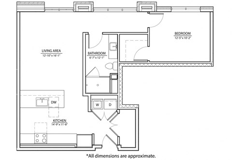 1C Floor Plan at The Willard Apartments, Owings Mills, 21117