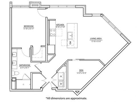 1E Floor Plan at The Willard Apartments, Owings Mills