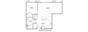 1K Floor Plan