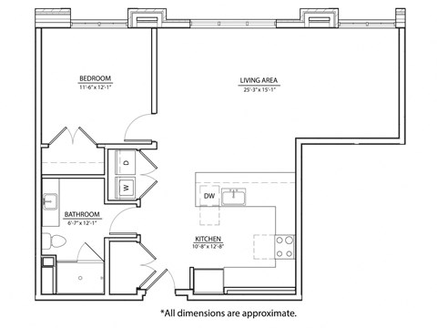 1K Floor Plan at The Willard Apartments, Maryland, 21117