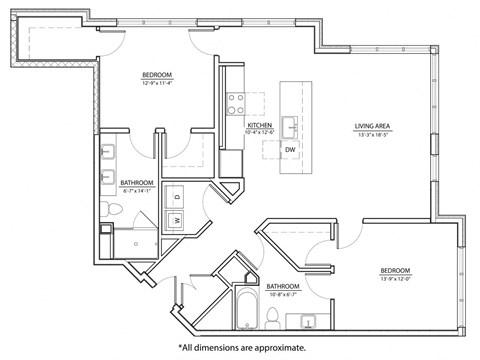 2A Floor Plan at The Willard Apartments, Owings Mills, MD