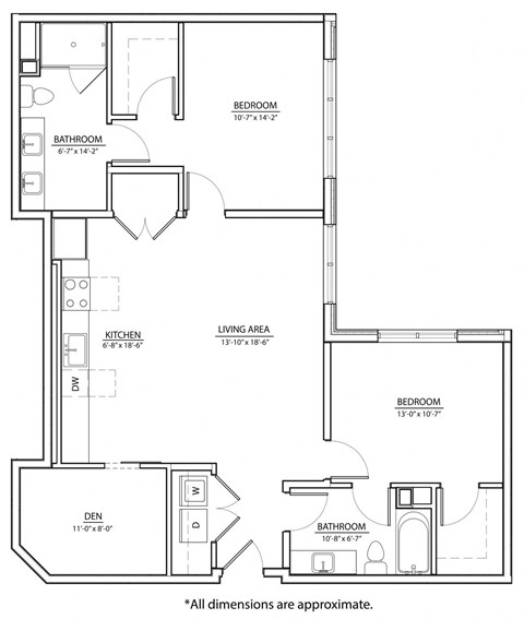 2D Floor Plan at The Willard Apartments, Owings Mills Maryland