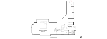The Aspen Floor Plan at 405 W Redwood Apartments, Maryland   