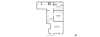 The Birch Floor Plan at 405 W Redwood Apartments, Baltimore  