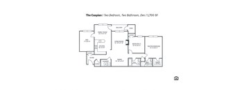 the caspian 1 bedroom floor plan