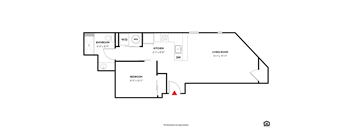 The Hawthorne Floor Plan at 405 W Redwood Apartments, Maryland, 21201