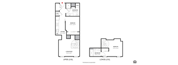 Sassafras Two Bedroom Floor Plan at 405 W Redwood Apartments, Baltimore, 21201  