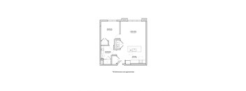 Deluxe Studio 1 Bed 1 Bath  Floor Plan