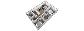 1 bed 1 bathroom 3D Tudor Style Floor Plan at The Encore at Ingram Manor, Maryland