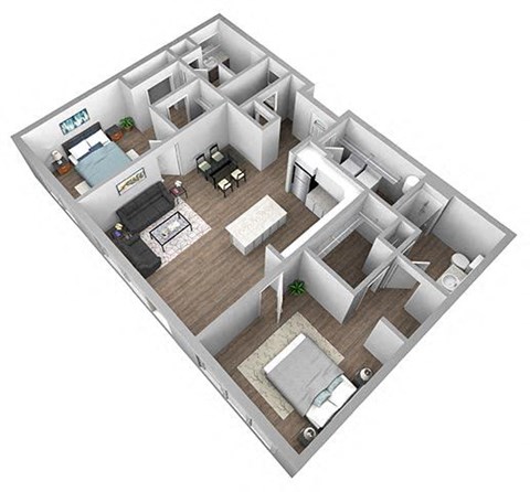 2 bedroom 2.5 bath 3D Lancaster Floor Plan at The Encore at Ingram Manor, Pikesville, 21208