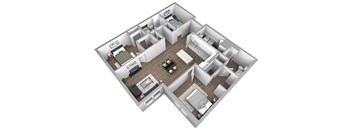 2 bedroom 2 bath3D Stuart Floor Plan at The Encore at Ingram Manor, Pikesville