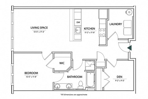 1 bed 1 bath The Richmond Floor Plan at The Encore at Ingram Manor, Pikesville