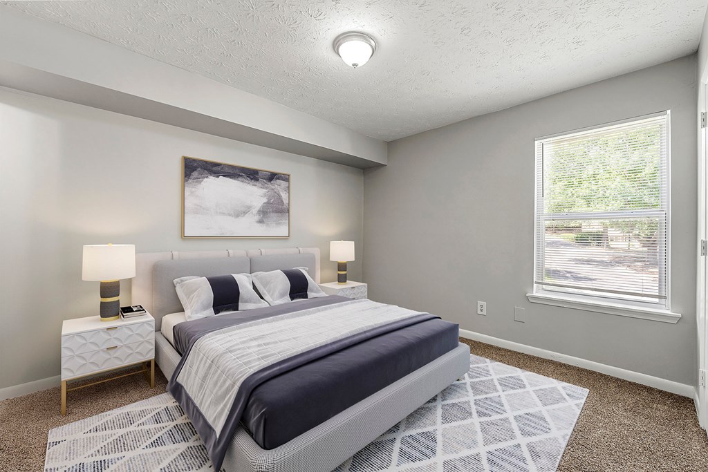Comfortable Bedroom at Bradford Gwinnett Apartments and Townhomes, Norcross, GA