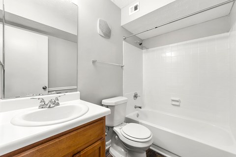 Ensuite bathroom at Bradford Gwinnett Apartments and Townhomes, Norcross