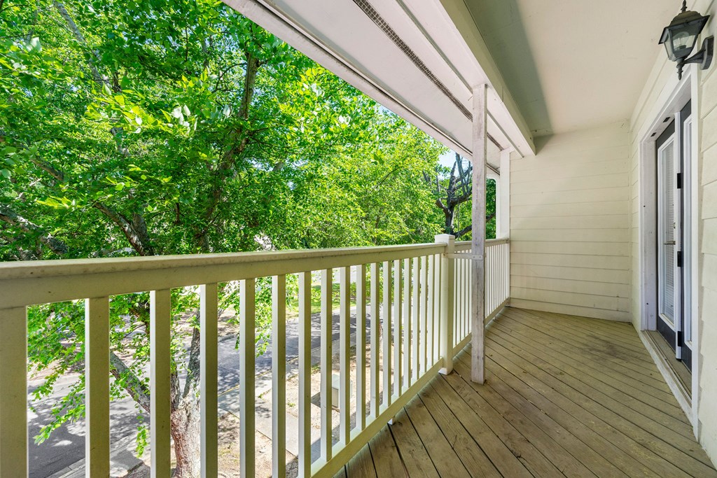 Private patio at Bradford Gwinnett Apartments and Townhomes, Norcross, GA