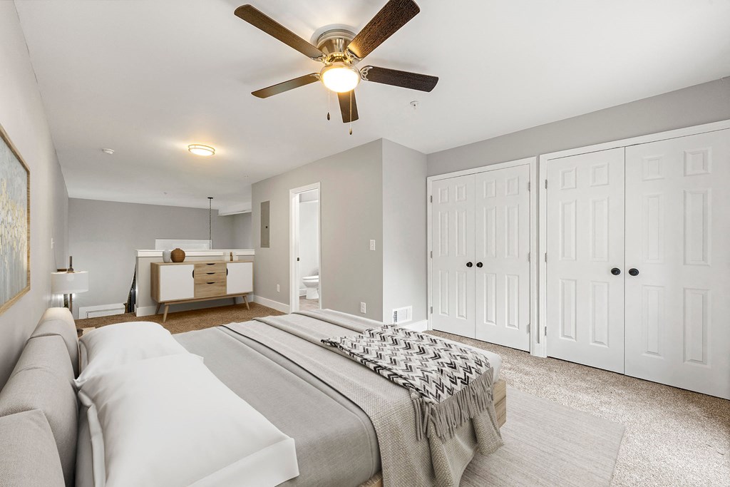 Master bedroom at Crogman School Lofts, Atlanta, 30315