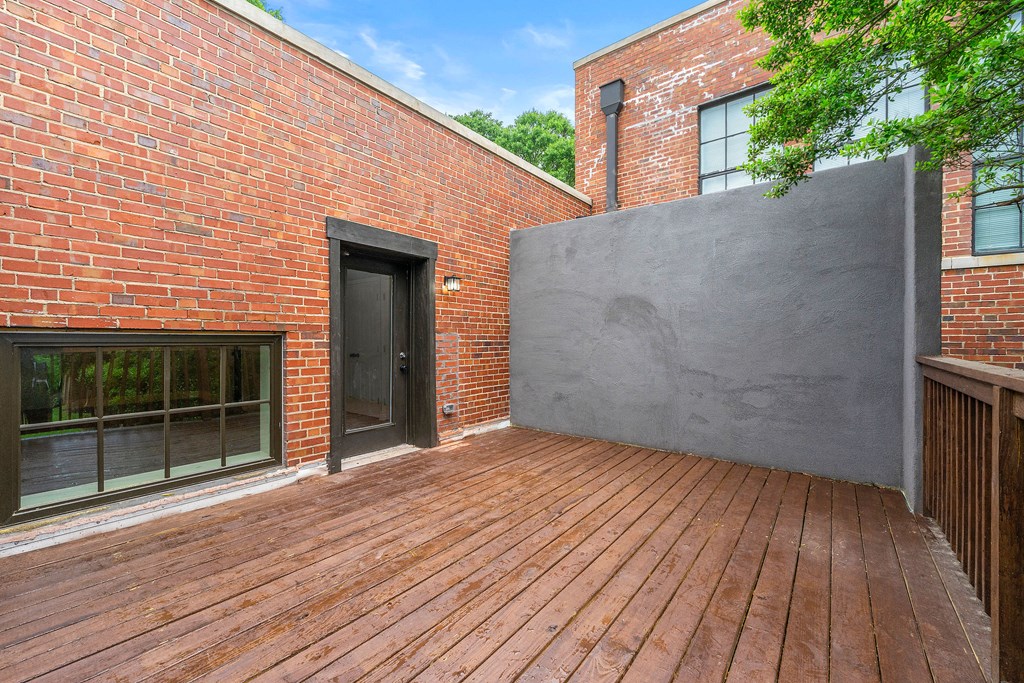 Private patio deck at Crogman School Lofts, Atlanta, 30315