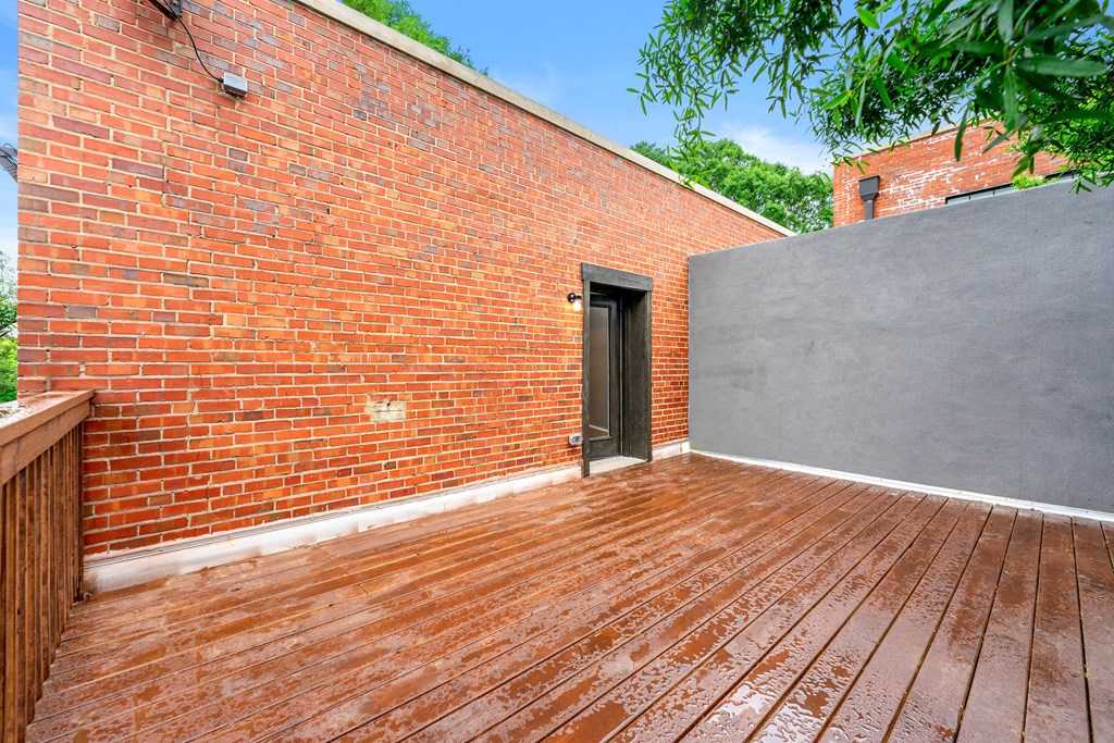 Private patio at Crogman School Lofts, Atlanta, 30315