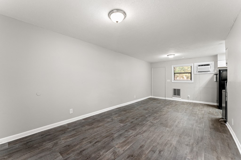 the spacious living room with hardwood floors at the whispering winds apartments in pearland, tx  at Balfour 296, Georgia, 30047