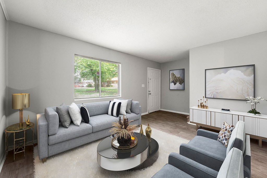 Living room at Northgate Townhomes in Tucker, GA  30084