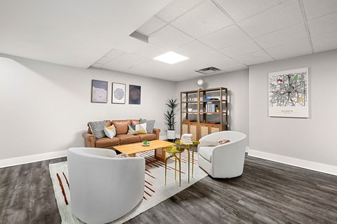 the preserve at ballantyne commons community living room with couches and chairs