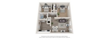 2 Bedroom Floorplan at Balfour Forest Apartments, Georgia