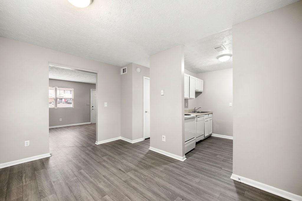 Living And Kitchen View at Bradford Gwinnett Apartments and Townhomes, Norcross, 30071