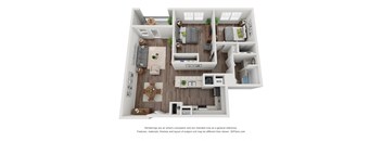 2 Bedroom Floor Plan at Crogman School Lofts, Atlanta Georgia