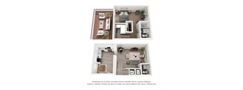 1 bedroom, 1 bathroom townhome floor plan at Crogman School Lofts in Atlanta, GA