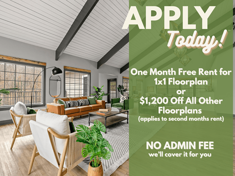 One, Two and Three bedroom floorplans at Fields at Peachtree Corners in Norcross, Georgia 30092.