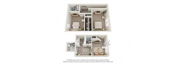 Acklen Floor Plan | 1,002 Sq. Ft. at Bradford Gwinnett Apartments and Townhomes, Georgia