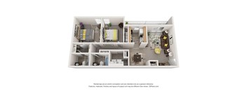 Lynwood Floor Plan | 850 Sq. Ft. at Bradford Gwinnett Apartments and Townhomes, Georgia