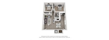 2 Bedroom Floorplan at Georgian Oaks Apartments, Smyrna, GA