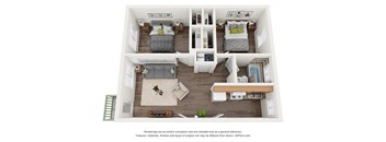 2Bed 1Bath with 636 sq. ft. at Gardens at Washington Park, Atlanta, Georgia