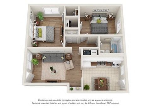 2Bed 1Bath with 740sqft 2Bed 1Bath with 740sqft at Gardens at Washington Park, Atlanta, 30314