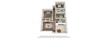 3Bed 2Bath with 965 sq. ft. at Gardens at Washington Park, Atlanta3Bed 2Bath with 965sqft